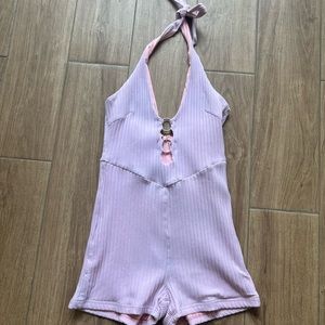 tiger mist pink halter romper
